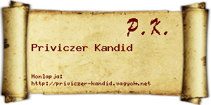 Priviczer Kandid névjegykártya